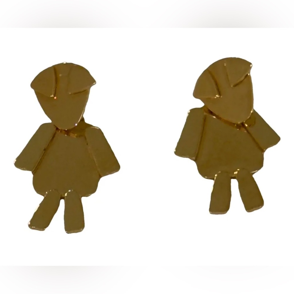 Marni Shiny Brass Dangly Animal Earrings